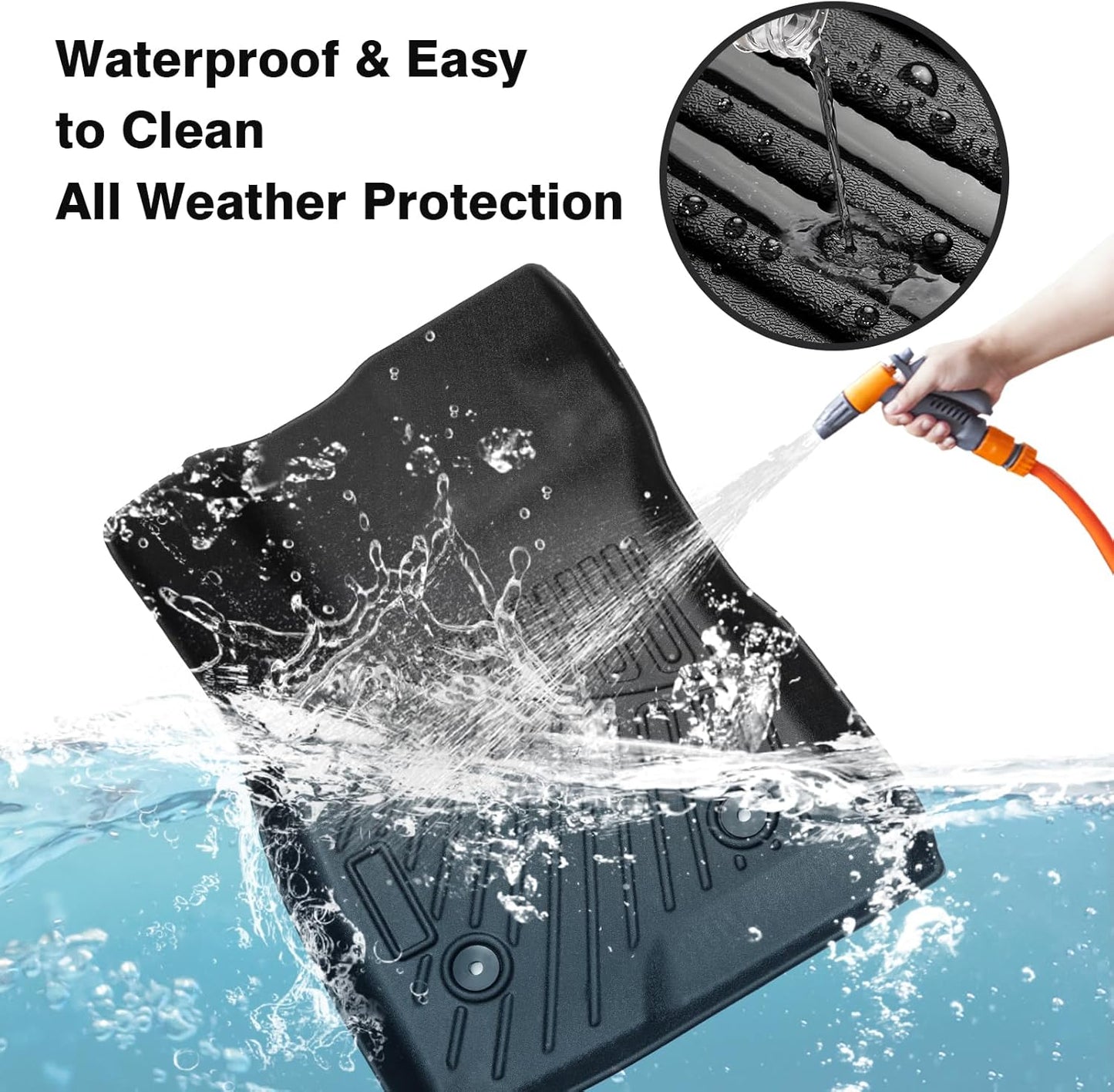 Powerty Floor Mats for 2024 2025 Chevrolet/Chevy Trax Accessories All Weather Floor Liner 3D TPE 1st & 2nd Row Floor Mat Heavy-Duty Floor Liners