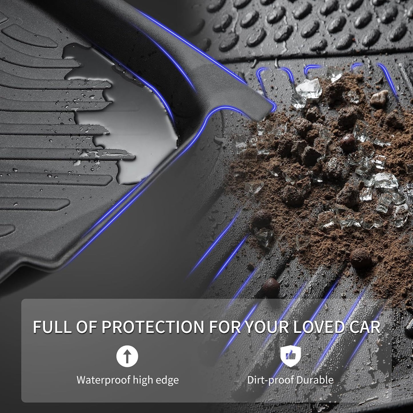 KELCSEECS Floor Mat Custom for 2024 2023 2022 Hyundai Ioniq 5 Unmovable Center Console (Fixed Center Console) All Season Guard for Car Mats TPE Floor Liners Ioniq 5 Accessories Front & Rear Row