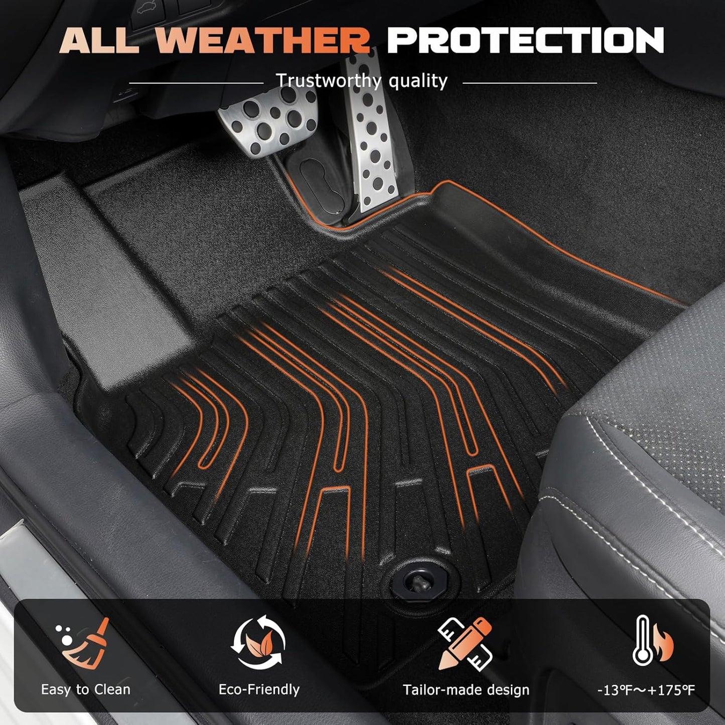 Floor Mats & Cargo Liner Custom for 2018-2024 Chevy Equinox (Not for EV) & GMC Terrain, All Weather Protection for Car Mats Anti-Slip TPE Odorless Floor Liners Chevy Equinox Accessories