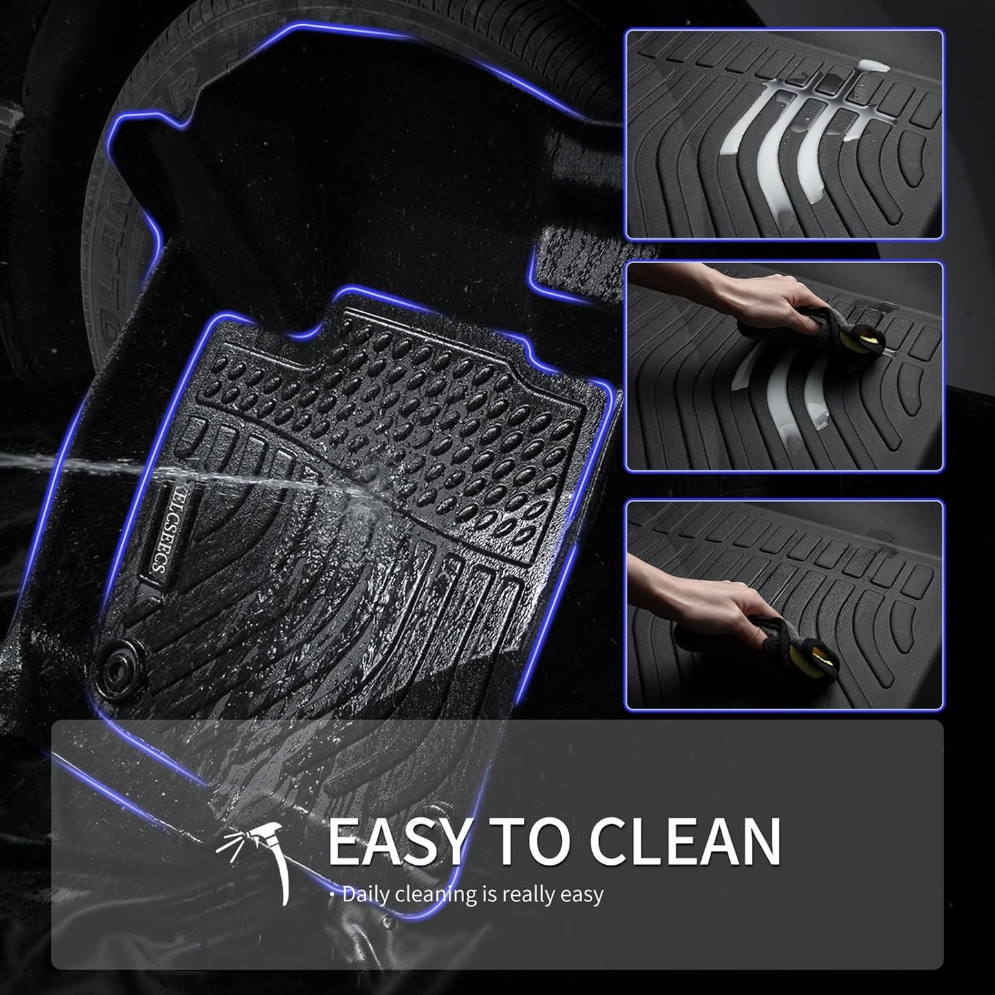 KELCSEECS All Weather Floor Mats & Cargo Liner for 2013 2014 2015 2016 2017 2018 Hyundai Santa Fe Sport(Only 5 Seater) Automotive Car Mats Trunk Liner Floor Liners Trunk Mat Santa Fe Sport Floor Mats