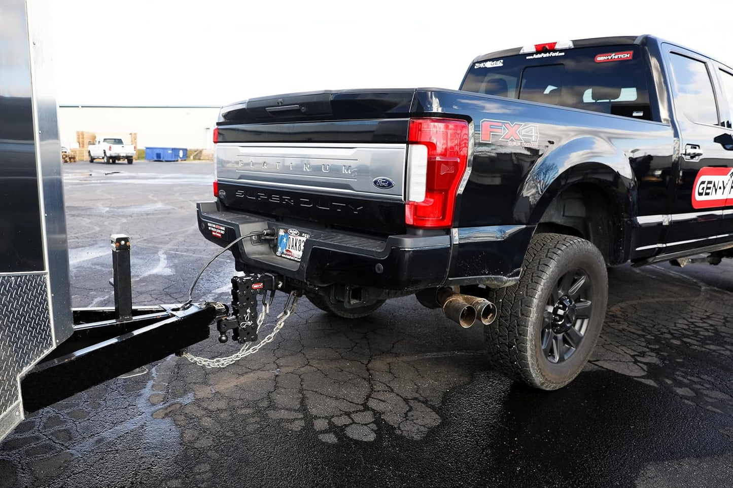 GEN-Y Hitch Solid Shank Adjustable Tow Hitch with Dual-Ball for 2.5" Receiver - 10" Drop - 16,000 LB Towing Capacity - 1,600 LB Tongue Weight - Black