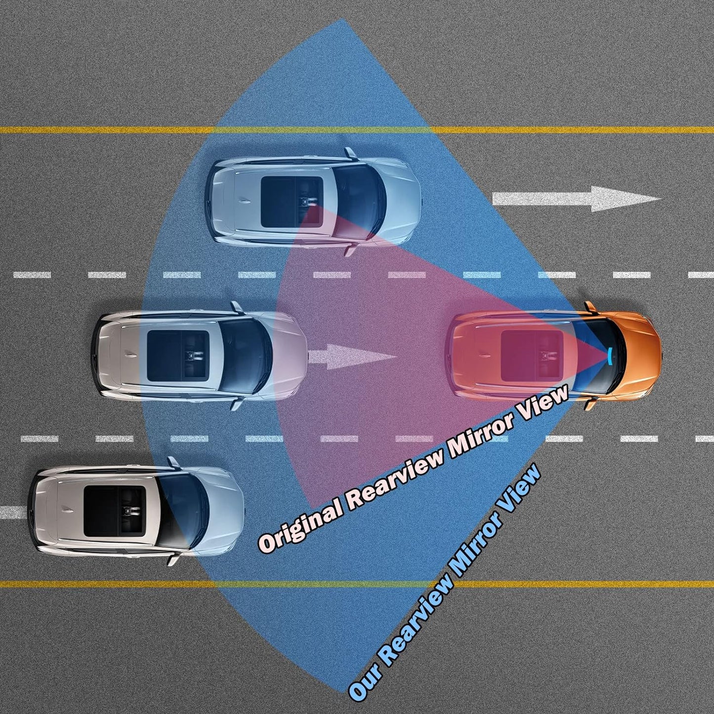 JOYTUTUS Rearview Mirror, 2 pack 12 Inch Panoramic Interior Clip-on Wide Angle Convex Rear View Mirror, Reduce Blind Spot Effectively for More Car SUV Trucks -Clear