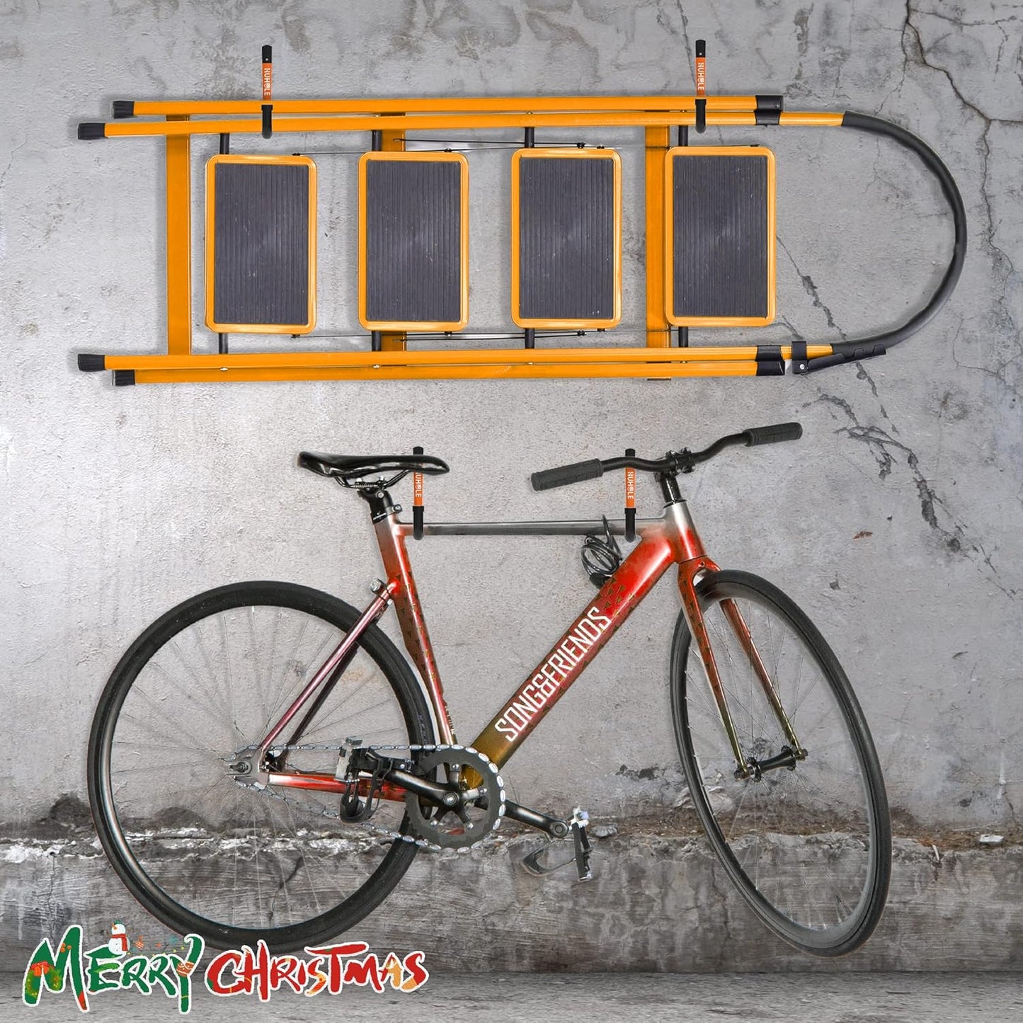 HUHOLE Ladder Hooks for Garage Wall, Wall Mount Ladder Brackets with 9.8" Jumbo Arm, Utility Hooks for Bike, Folding Chair, Bulk Items