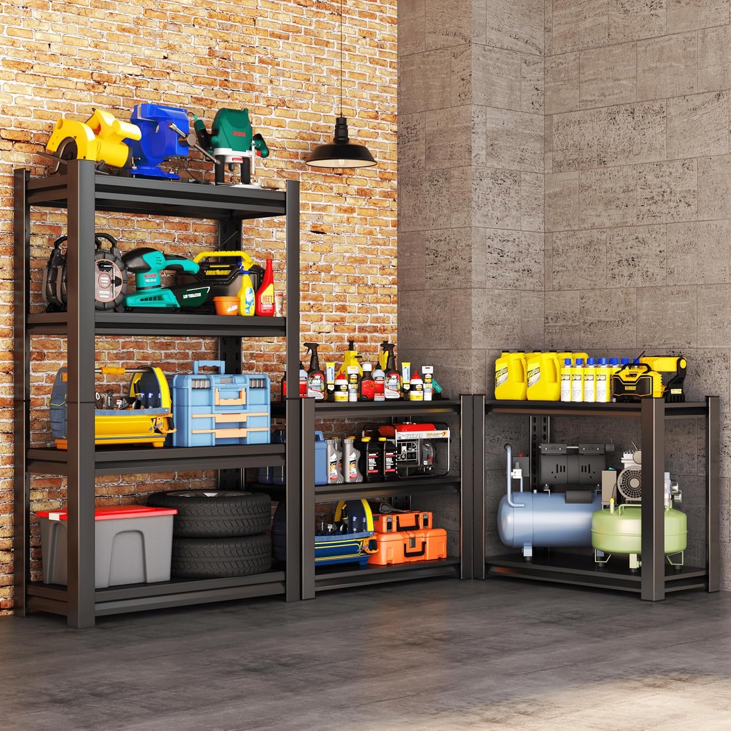 Metal Garage Shelving Unit, Heavy Duty 4-Tier Adjustable Storage Rack, Steel Shelving,2000 lbs Capacity, Industrial Shelves for Heavy Tools and Equipment (4-Tier 54" H x 32" W x 14" D)