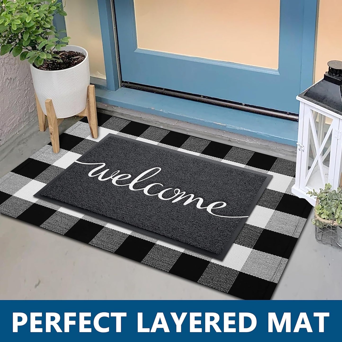 EARTHALL Funny Welcome Mats Outdoor, Front Door Mat for Outside Entry, Doormat Outside/Inside Entrance, Front Door Rugs for Entryway Indoor, Outdoor Mats for Home Entrance, Front Porch Decor 20"x32"