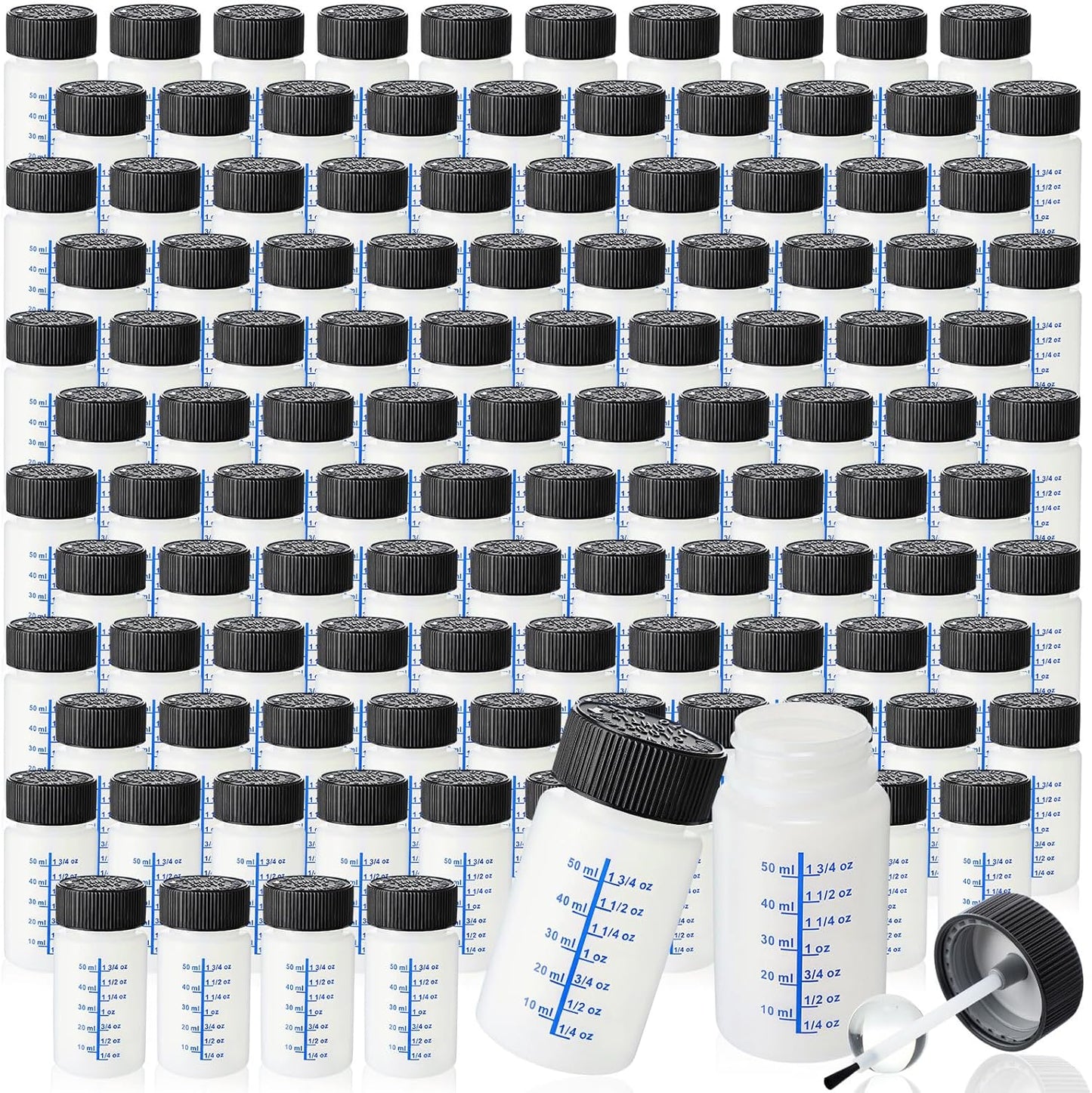 Mumufy 240 Pcs Touch up Paint Bottles with Brush and Lid Empty Touch up Bottle with Mixing Balls 2 oz Fluid Capacity Leftover Paint Container for Car Scratches Repair (Black,Blue)