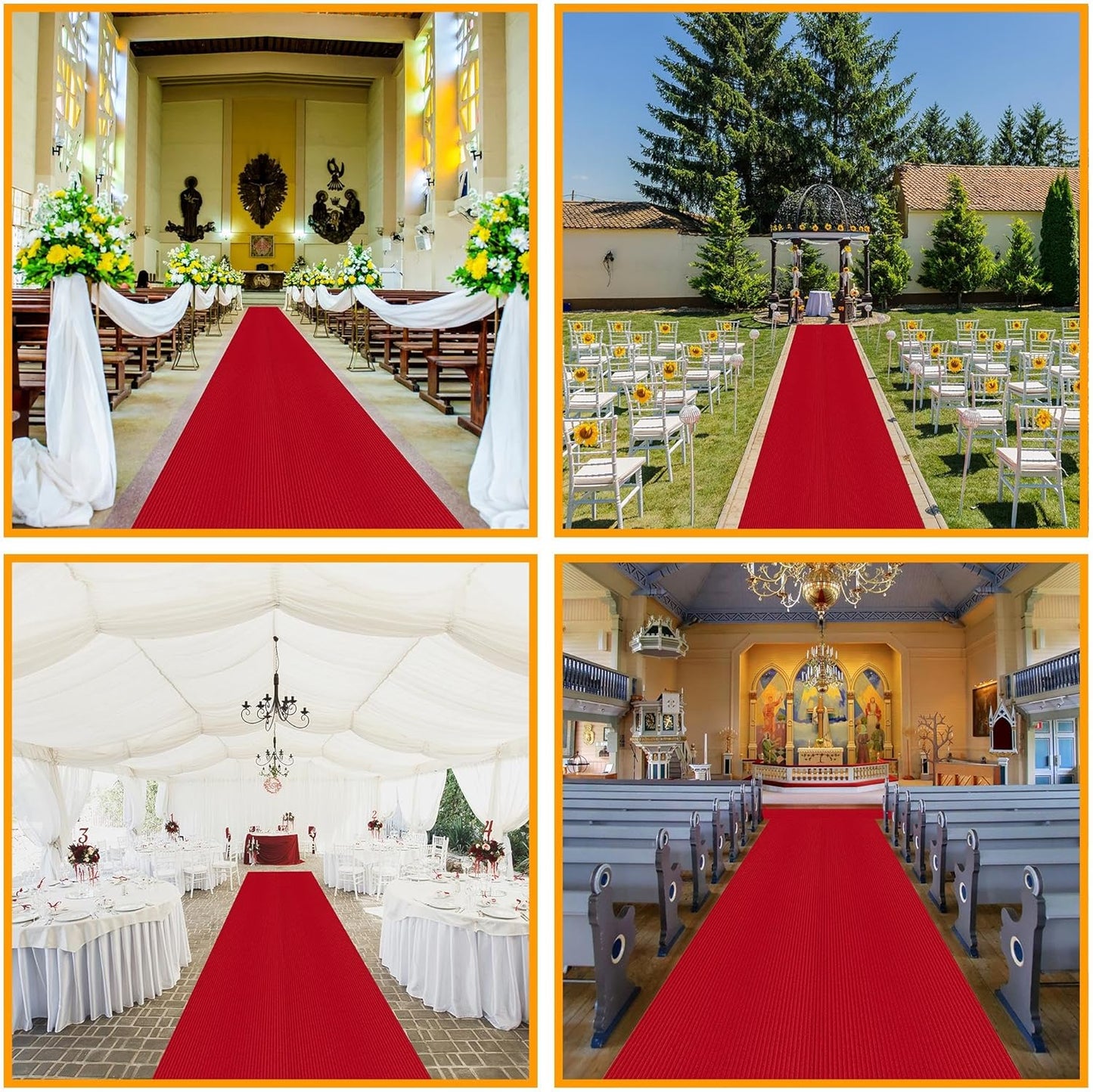 Ottomanson 2' x 19' Hallway Runner with Scraper Pile - Extra Durable Non-Slip Rug Mat for Indoor & Outdoor Use - Ideal for Kitchen, Entryway, Patio & Garage - High-Traffic Carpet, Red