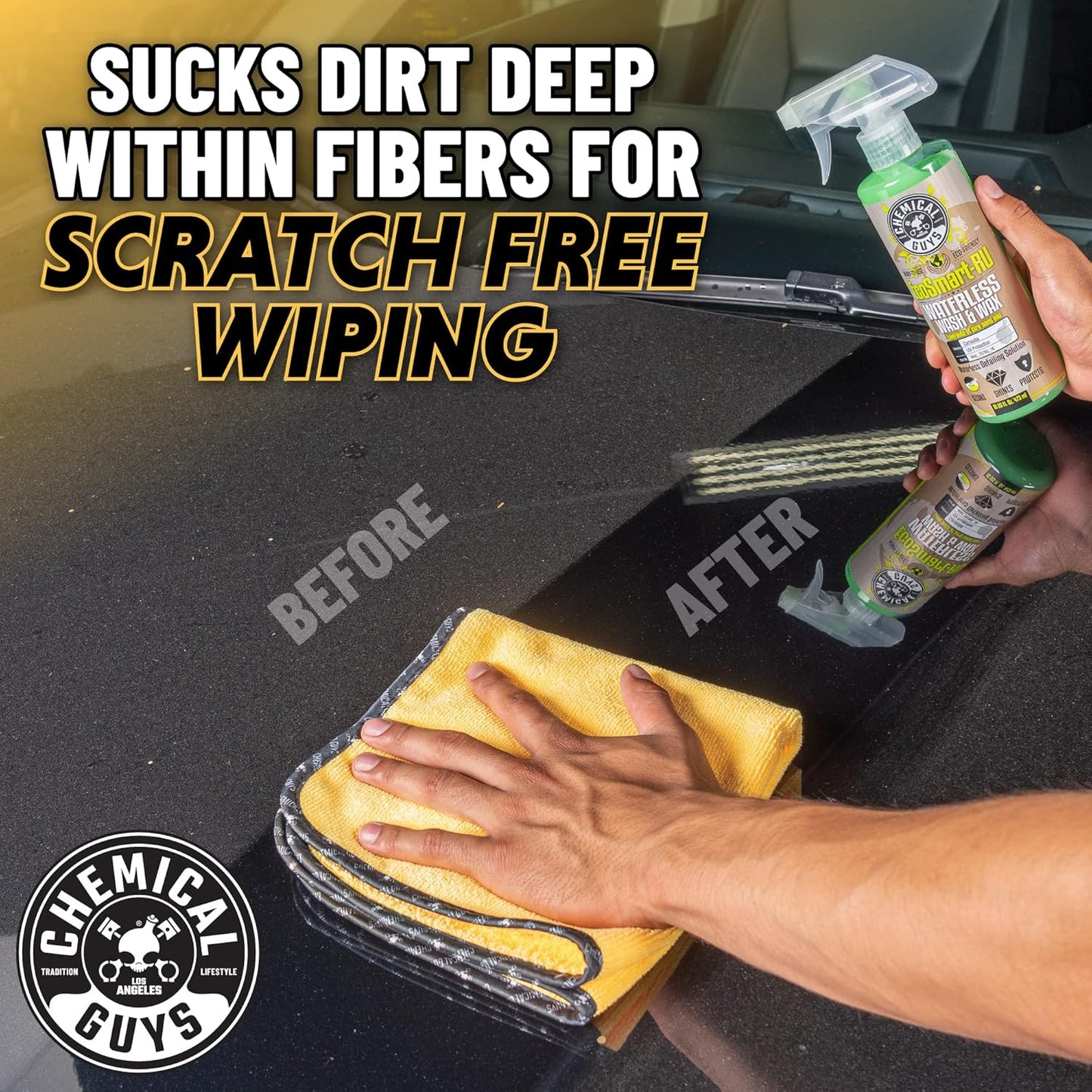 Chemical Guys MIC_507_06 Professional Grade Premium Microfiber Towel, Gold (16 in. x 24 in.) (Pack of 6)