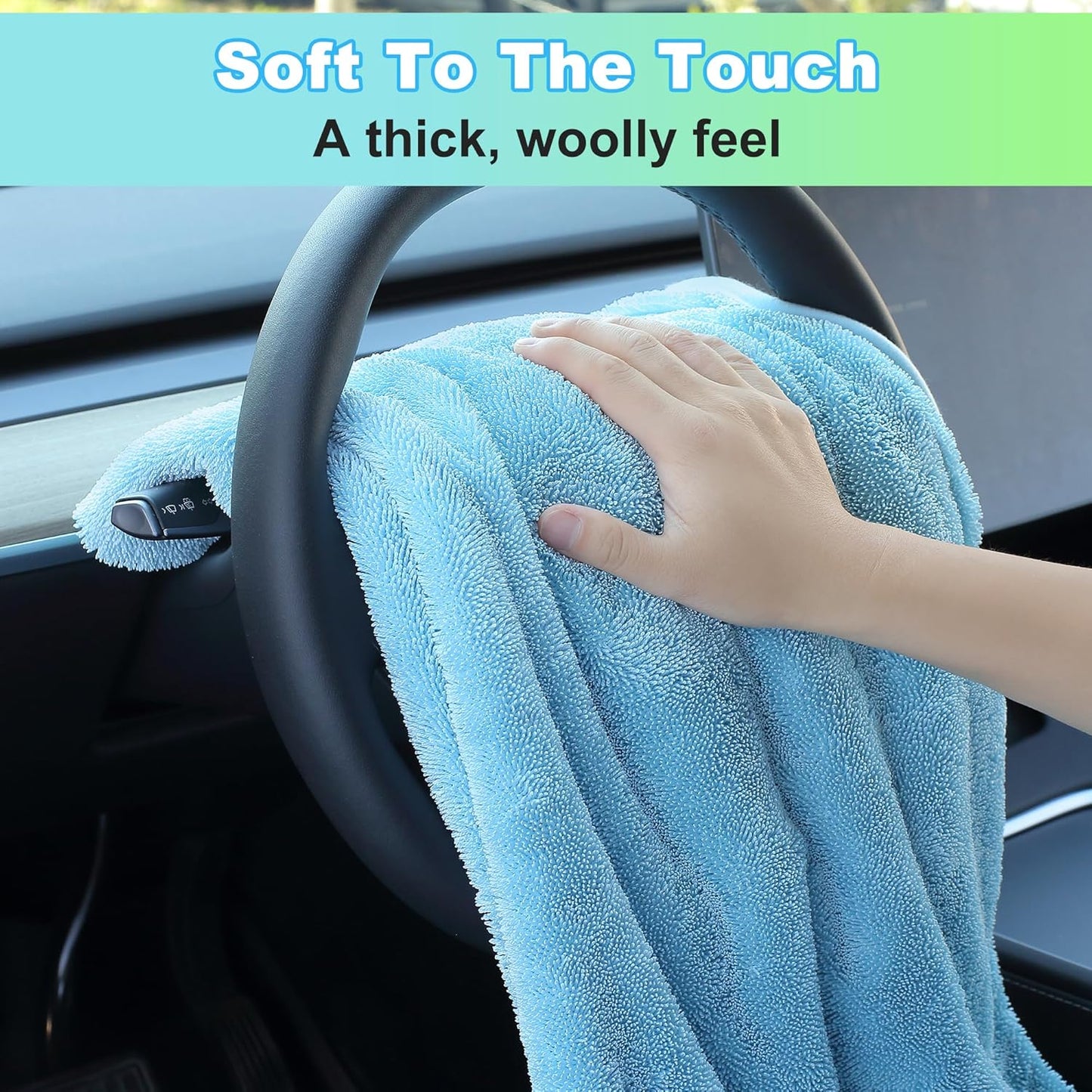 JOYMOOP Microfiber Towels for Cars, 2 Pack 63" x 29.5" Car Drying Towel, Blue Reusable Car Towel, Quick Drying Car Microfiber Cleaning Cloth for RVs, SUVs, Trucks