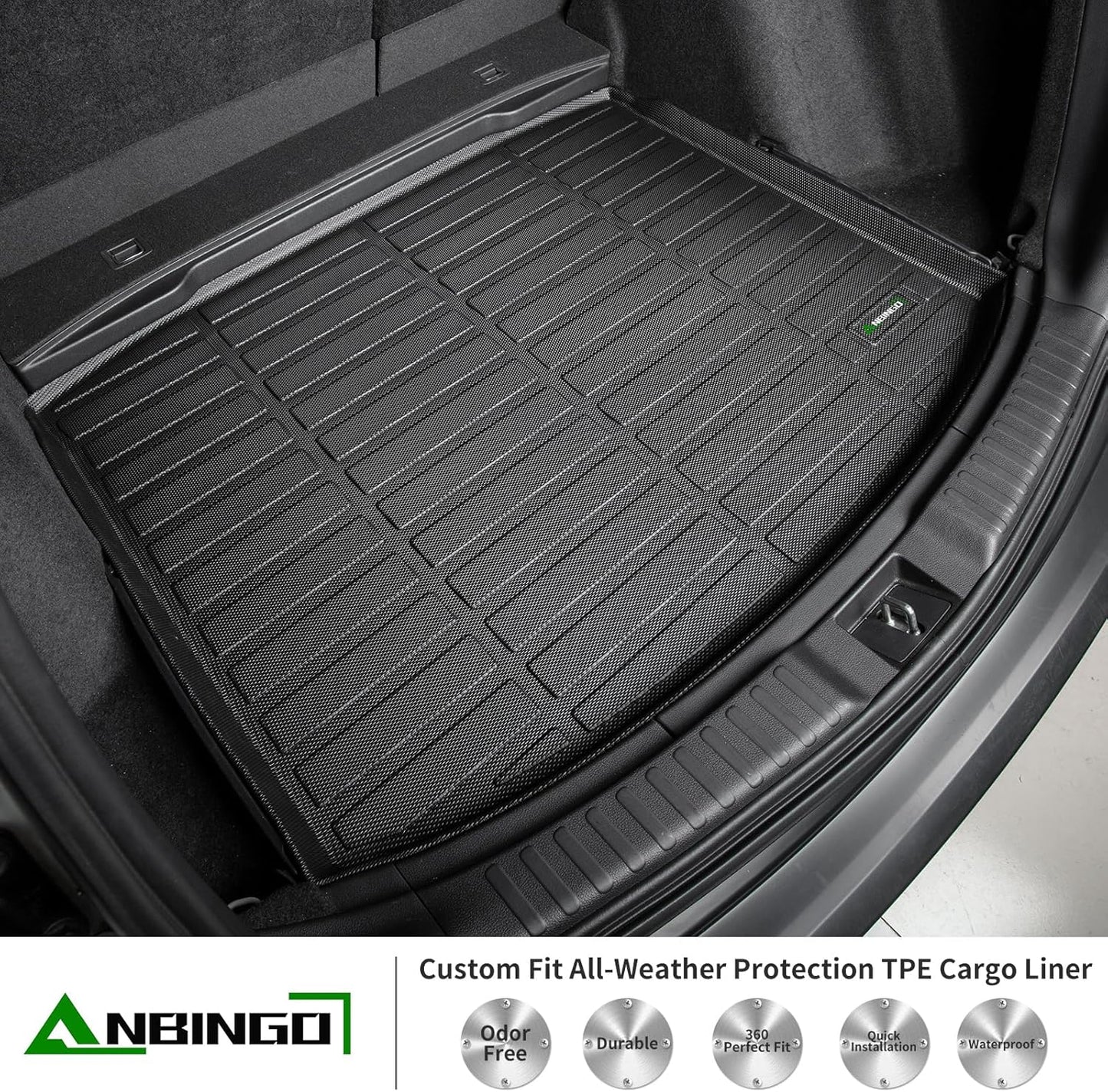 ANBINGO® Floor Mats for Chevrolet Chevy Trailblazer FWD 2026 2025 2024 2023 2022 2021 & Cargo Liner for Trailblazer FWD (Cargo Tray in Upper Deck Position) Set - Black
